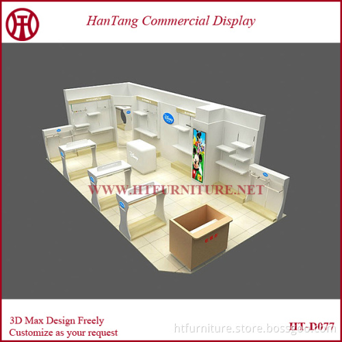 Wooden garment showcase decoration display
